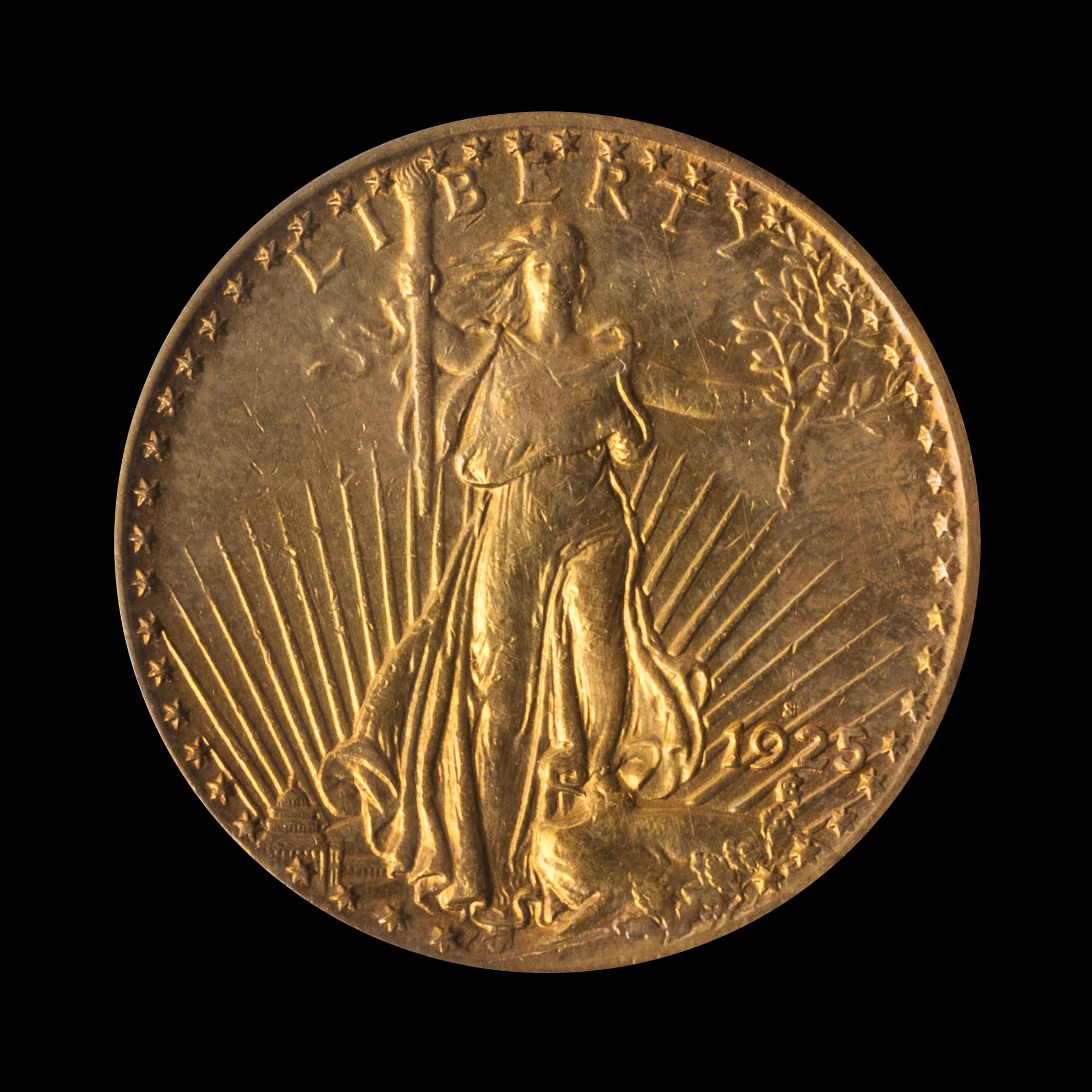 A United States 1925-S St. Gaudens $20 Gold Coin