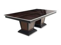 A Chrome-Inlaid Rosewood Two-Pedestal Dining Table