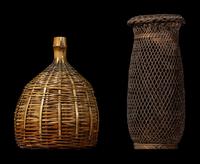Two Japanese Ikebana Bamboo Baskets