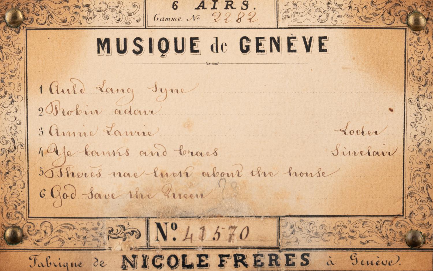 A Six Air Mandoline Music Box by Nicole Frères