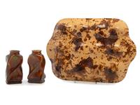 Three Rockingham Glazed Table Articles