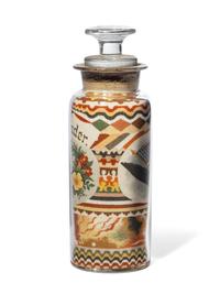 A Sand Art Bottle, Andrew Clemens (1857-1894), McGregor, Iowa, Dated 1888