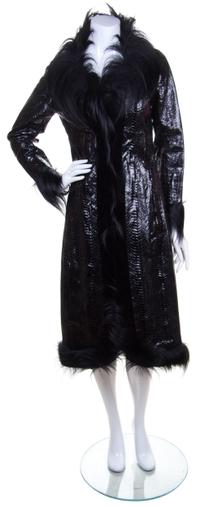 A Black Reptile Skin Coat,