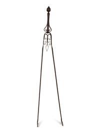 A Set of Continental Wrought Iron Fire Tools with a Pair of Tool Stands — 19TH CENTURY