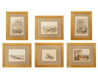 Six Tinted Lithographs After David Roberts, RA (British, 1796-1864)