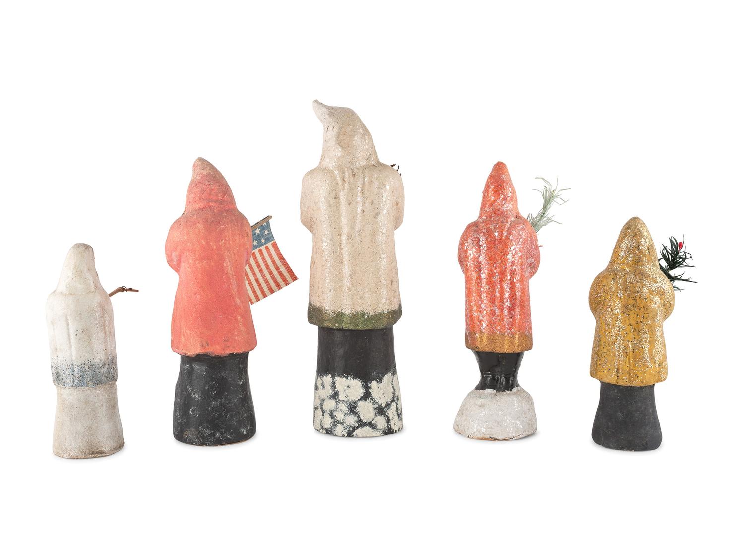 Five Papier-Mâché Belsnickle Figures