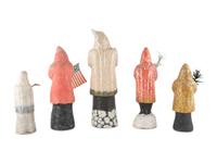 Five Papier-Mâché Belsnickle Figures