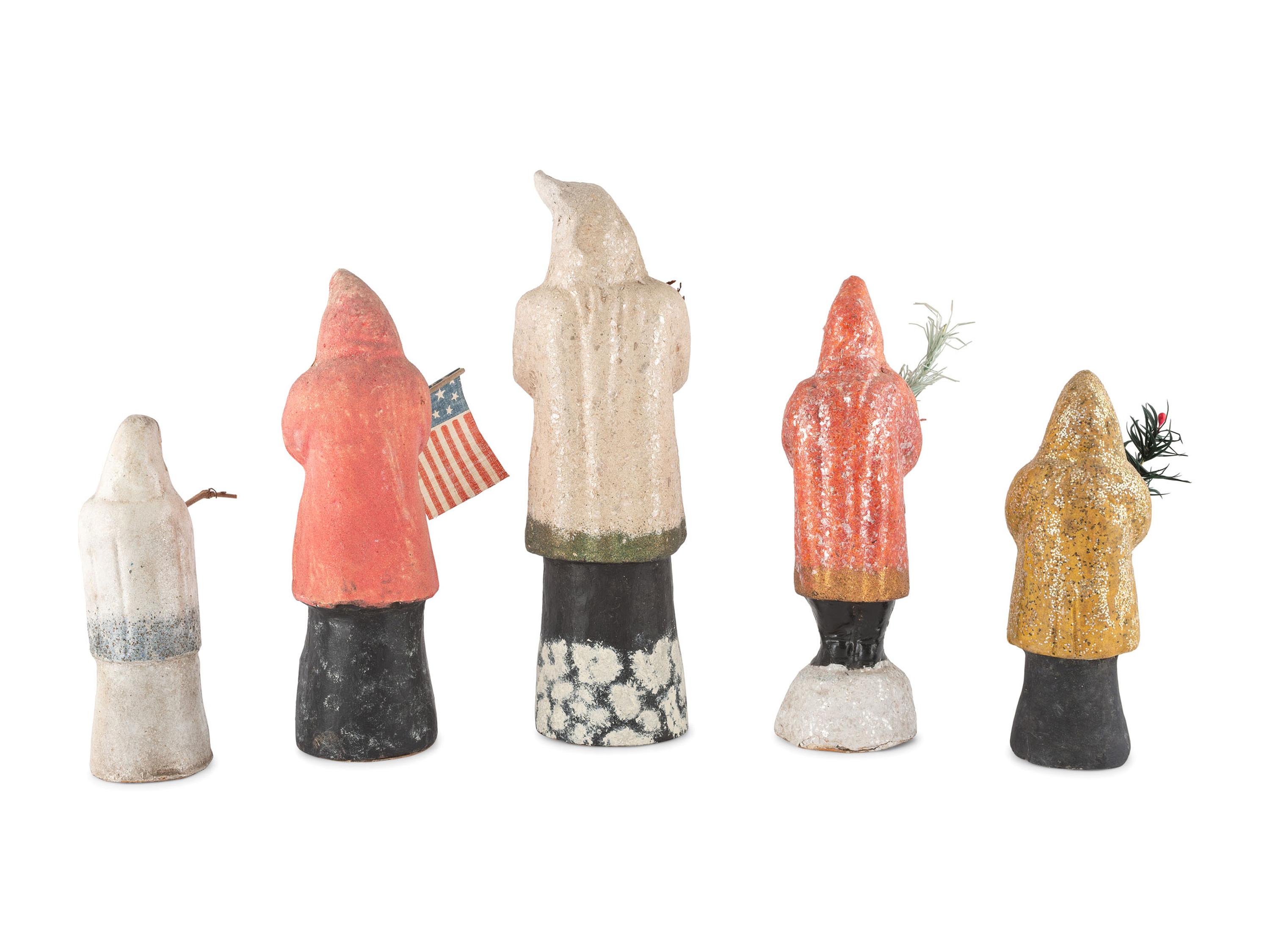 Five Papier-Mâché Belsnickle Figures