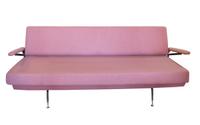 An Iron and Brass Sofa/Bed in the Style of Osvaldo Borsan 79" W x 35" D x 30" H — Italian, Mid-20th Century