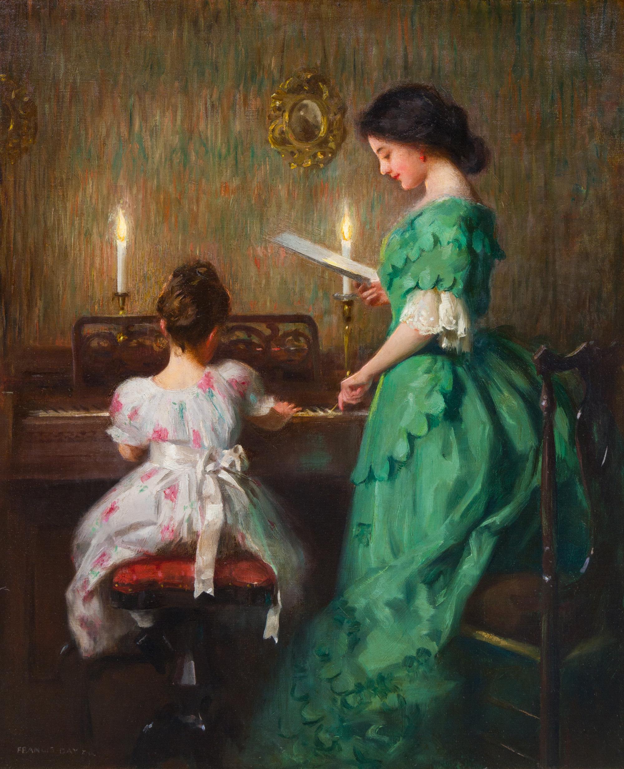 James Francis Day, (American, 1863-1942), The Piano Lesson