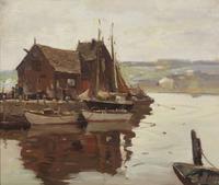 Anthony Thieme (American, 1888-1954) - Rockport Wharf