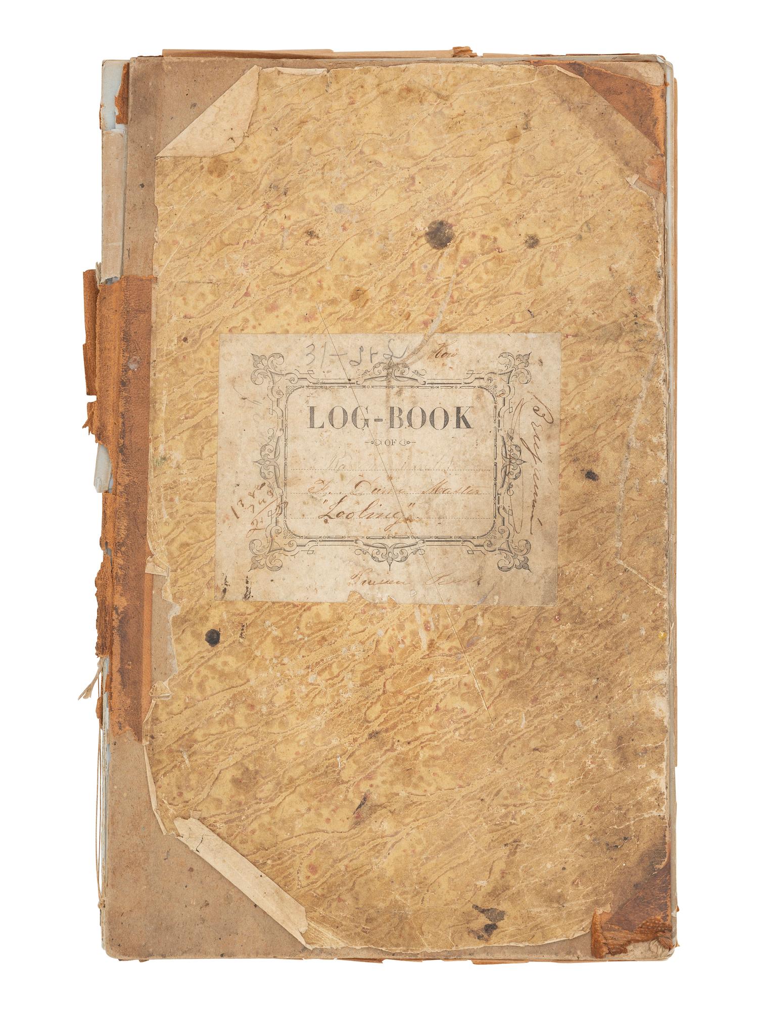 [MARITIME]. Log of the Barques Wavelet , Looling , and J.H. Wills documenting journeys in East Asia, ca 1862-1865. [ With: ] Notebook containing sea shanties and sketches of ships, ca 1862-63.