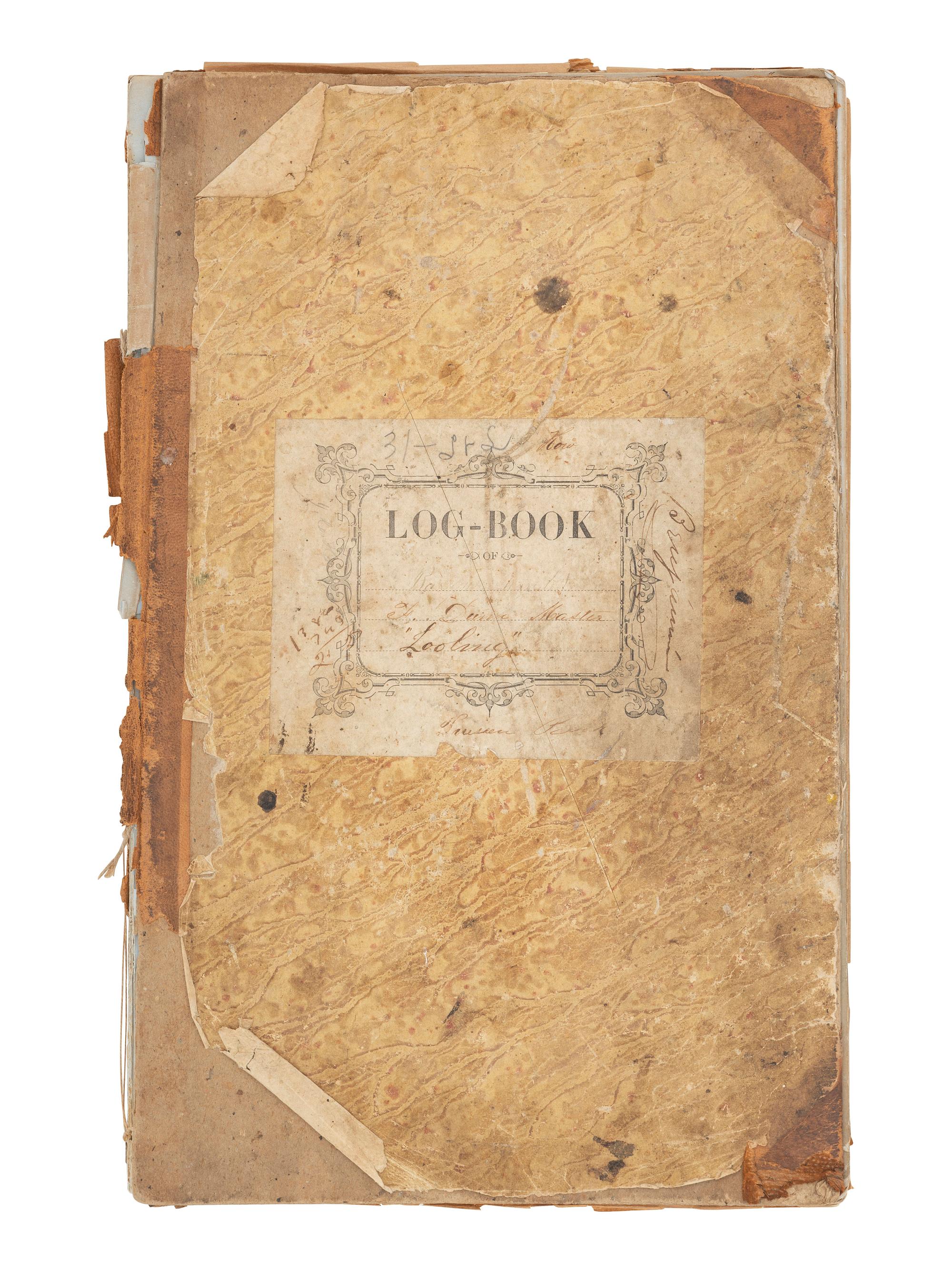 [MARITIME]. Log of the Barques Wavelet , Looling , and J.H. Wills documenting journeys in East Asia, ca 1862-1865. [ With: ] Notebook containing sea shanties and sketches of ships, ca 1862-63.