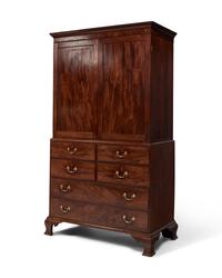 A Chippendale Mahogany Linen Press