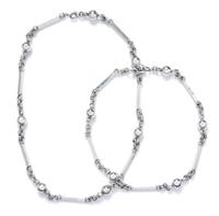A Pair of Sterling Silver Necklaces, 84.90 dwts.