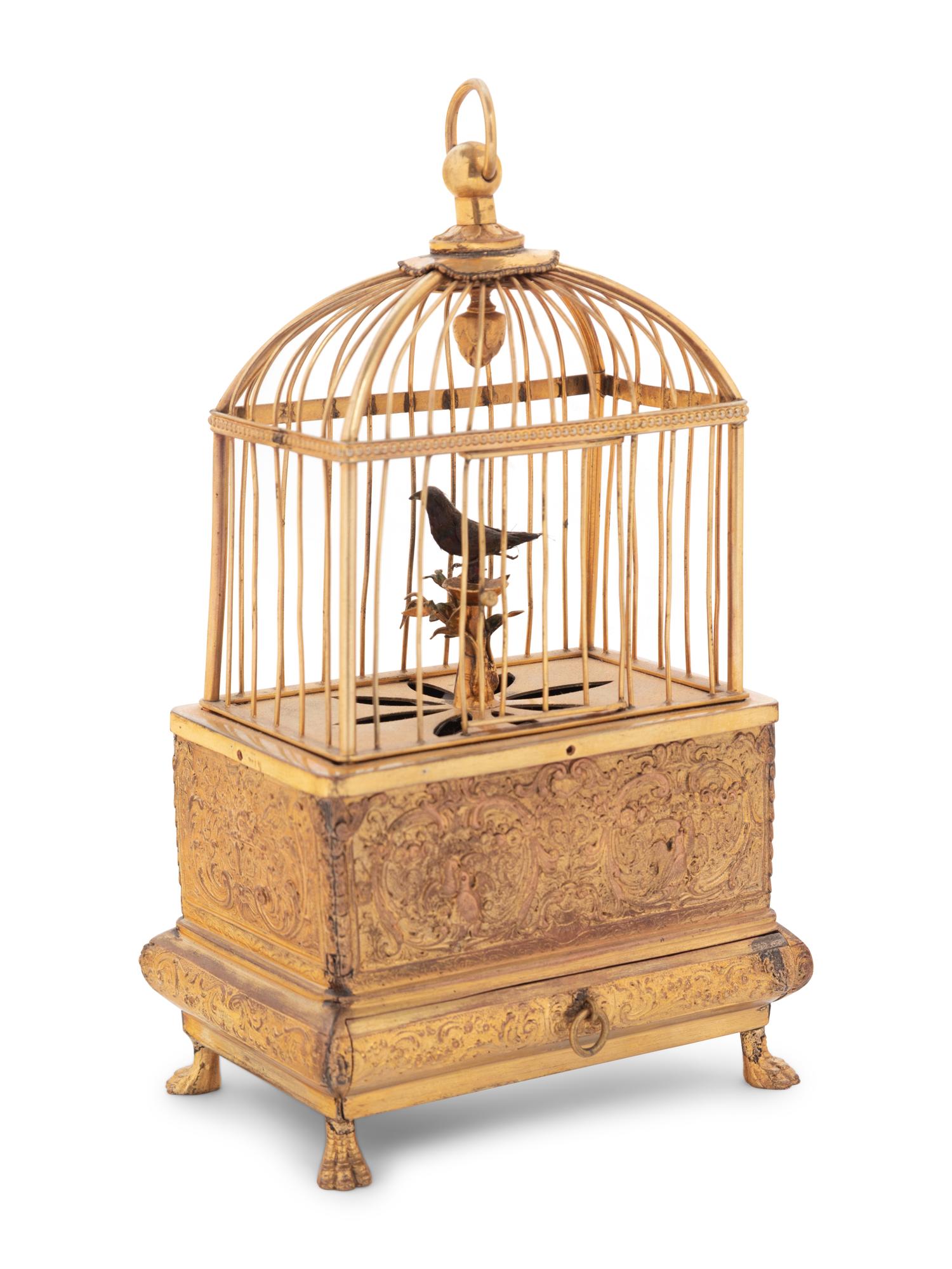 A French Gilt Metal Singing Bird Automaton