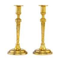 A Pair of English Brass Candlesticks