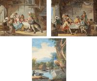 A Group of Three Continental Paintings