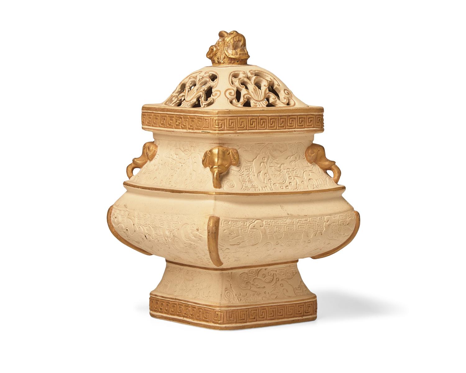 A Wedgwood Parcel Gilt Earthenware Vase and Cover