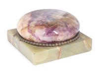 A Blue John and Onyx Paperweight