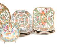 A Group of Chinese Rose Medallion Porcelain Plates