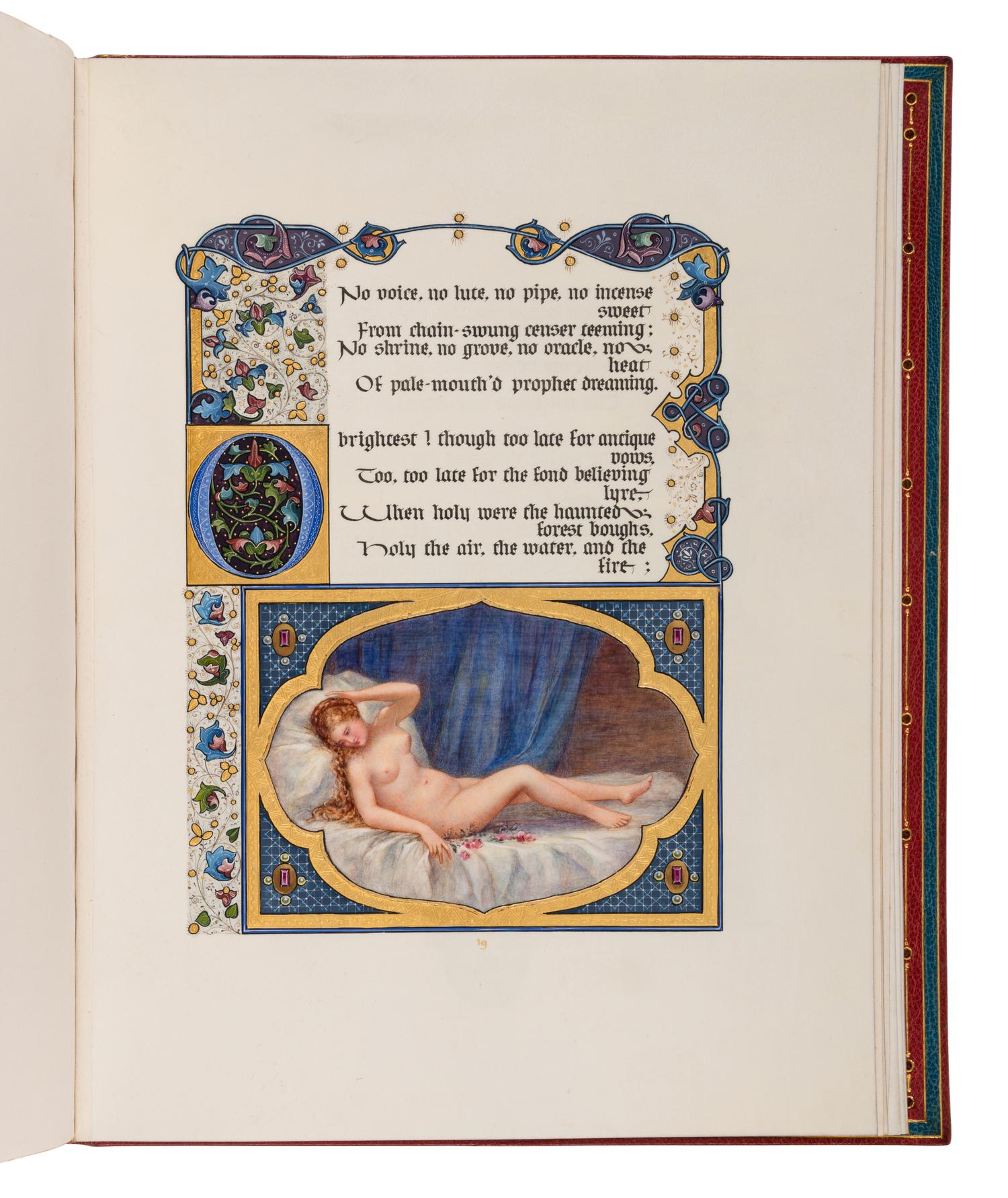 SANGORSKI, Alberto, calligrapher and illuminator. -- KEATS, John (1795-1821). "La Belle Dame sans Merci" -- "Ode on a Grecian Urn" -- "Ode to Psyche." London, 1928.