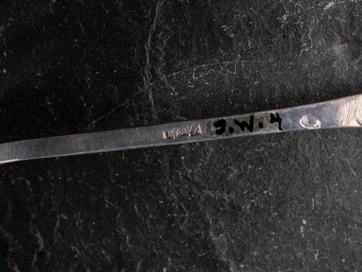 Navajo Heavily Stamped Silver Salad Server, with UITA22 Stamp