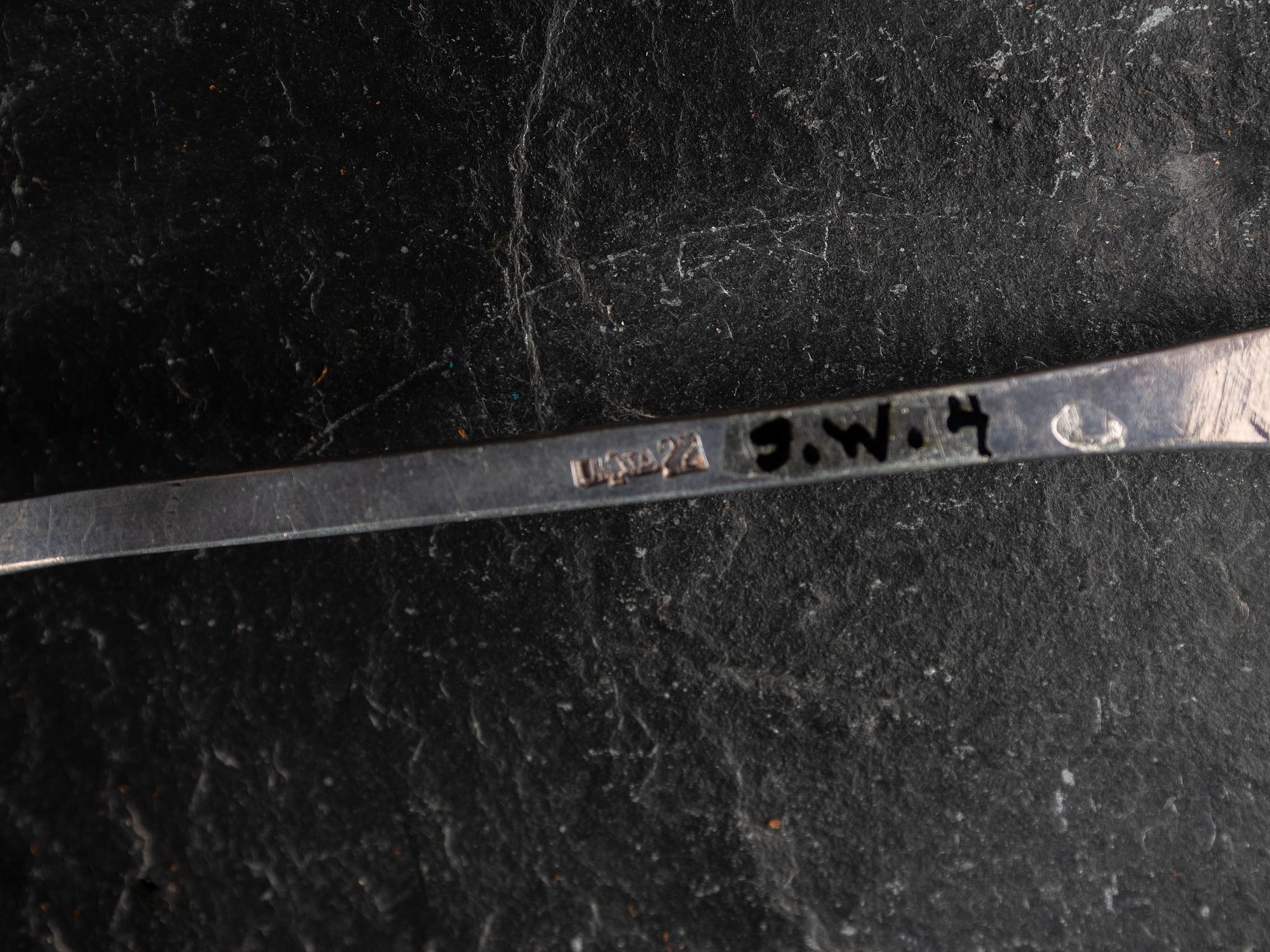 Navajo Heavily Stamped Silver Salad Server, with UITA22 Stamp