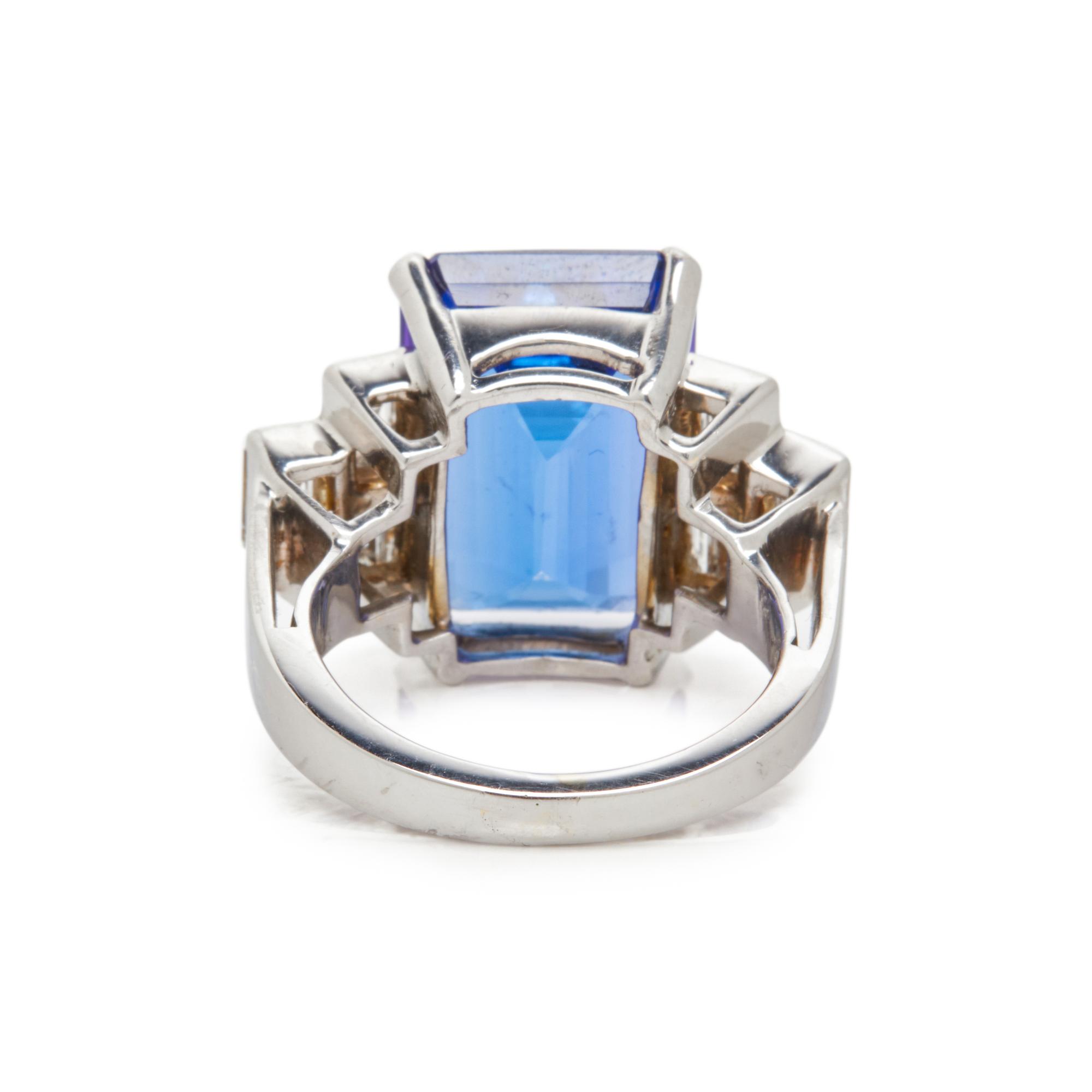 TANZANITE AND DIAMOND RING