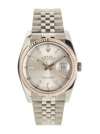 ROLEX, REF. 116234 STAINLESS STEEL AND WHITE GOLD 'OYSTER PERPETUAL DATEJUST' WATCH