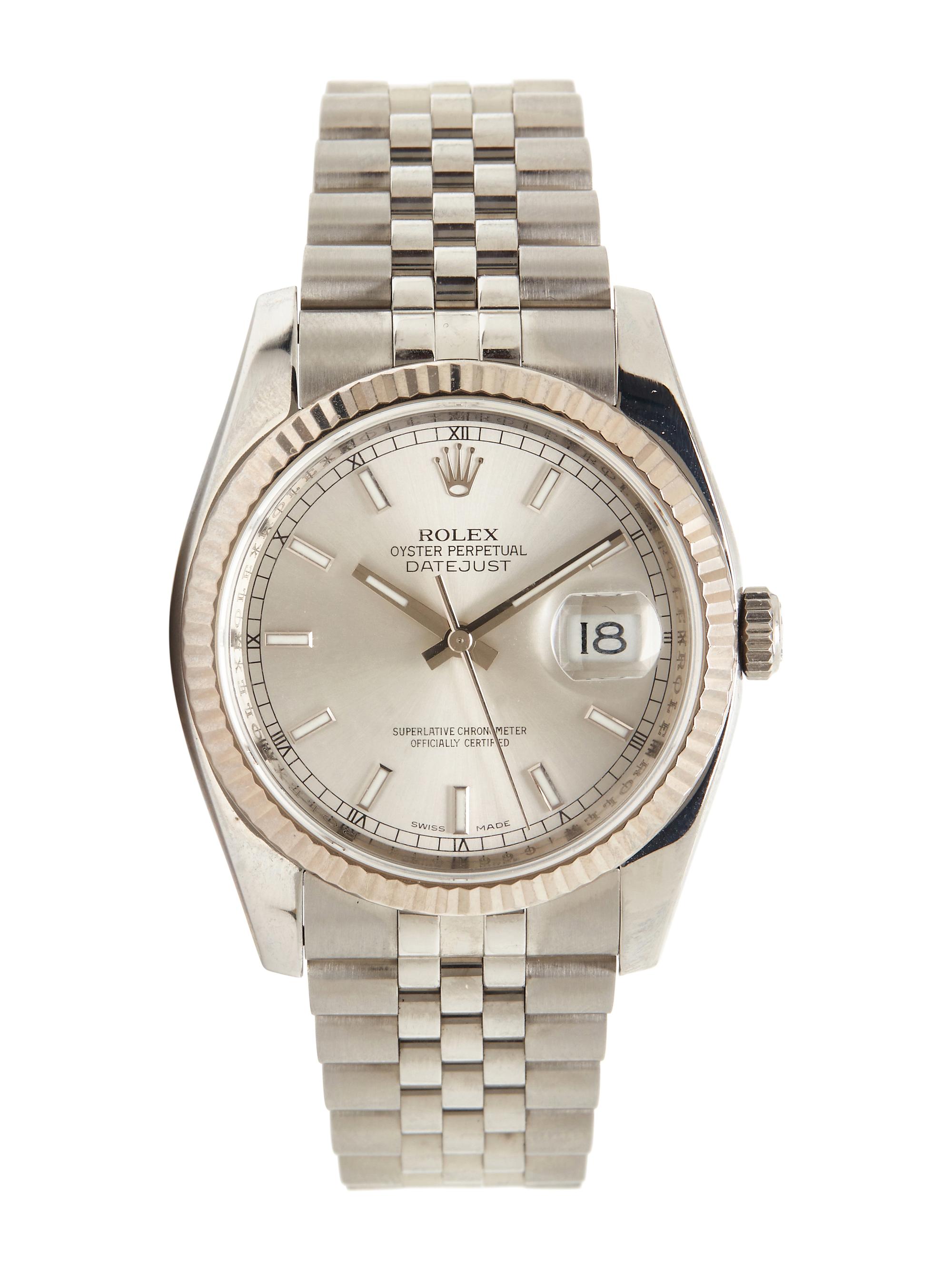 ROLEX, REF. 116234 STAINLESS STEEL AND WHITE GOLD 'OYSTER PERPETUAL DATEJUST' WATCH