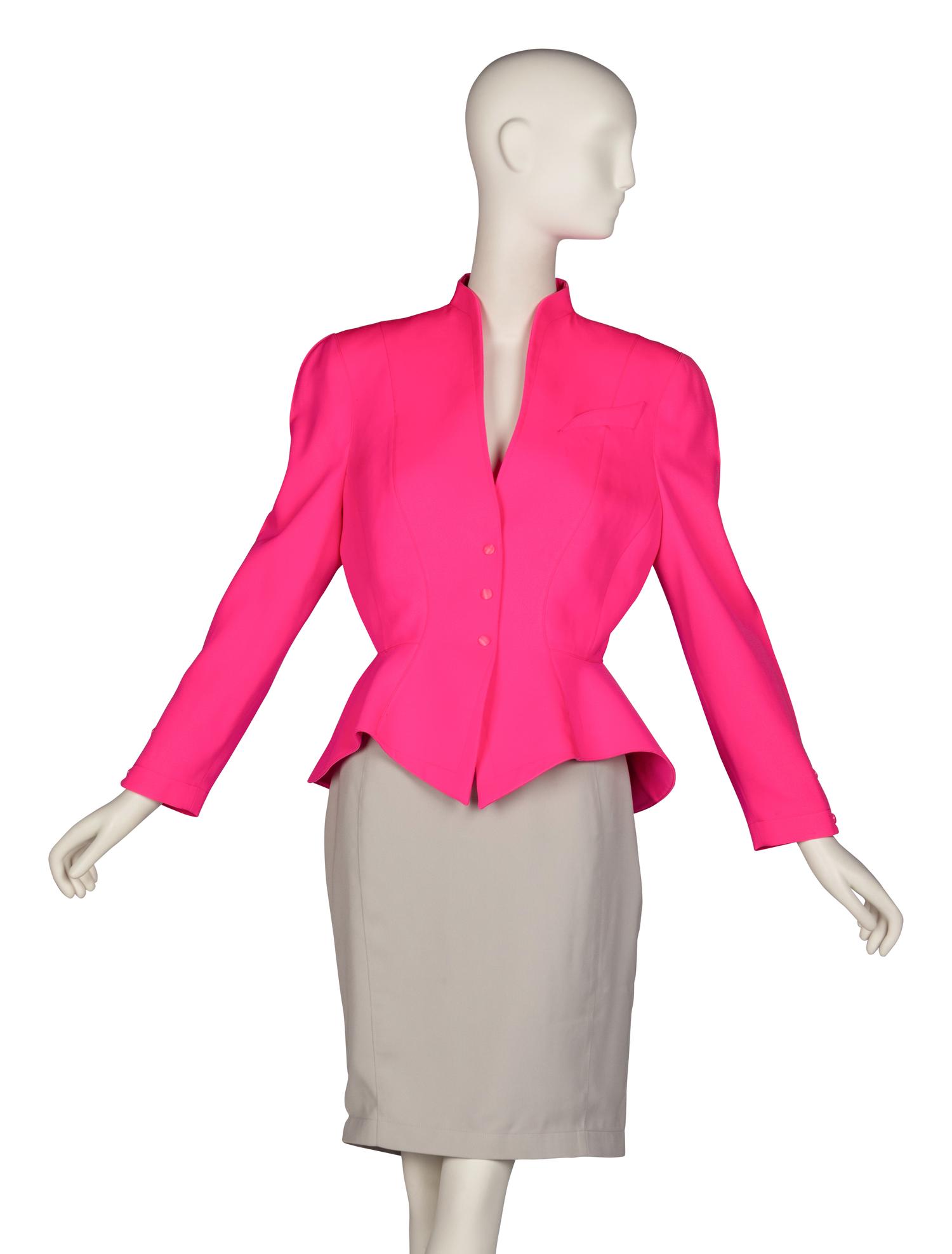 Thierry Mugler Neon Pink Jacket and Skirt
