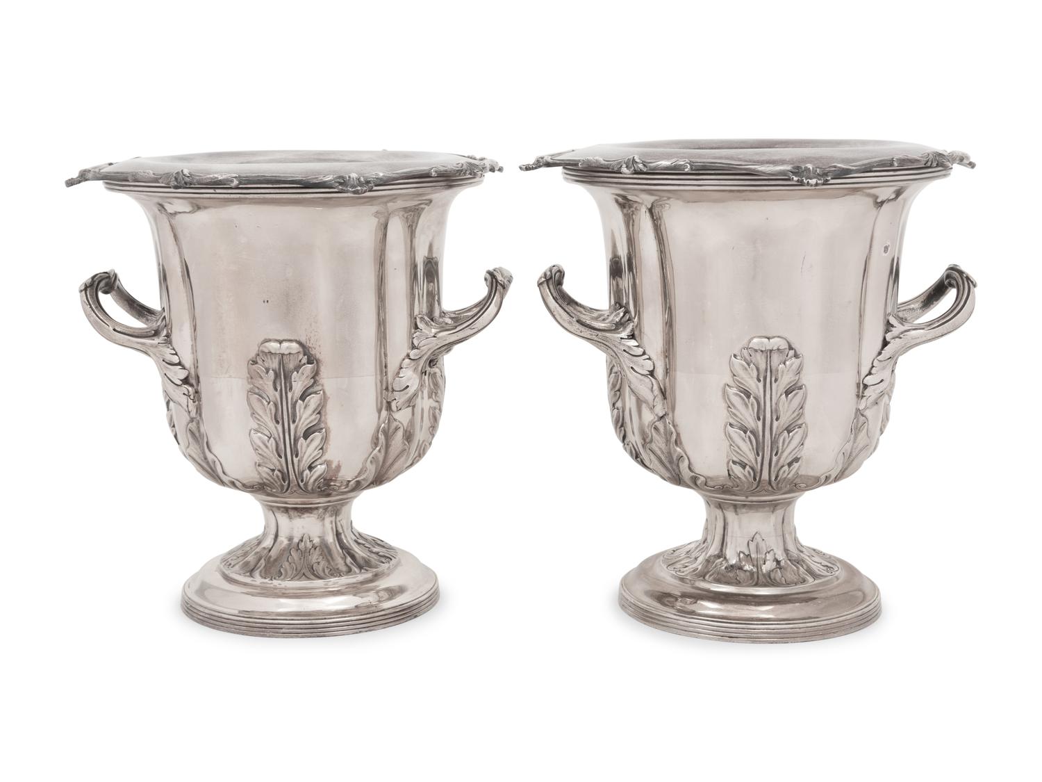 A Pair of Silver-Plate Wine Coolers