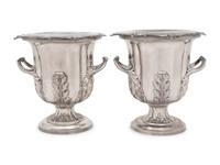 A Pair of Silver-Plate Wine Coolers