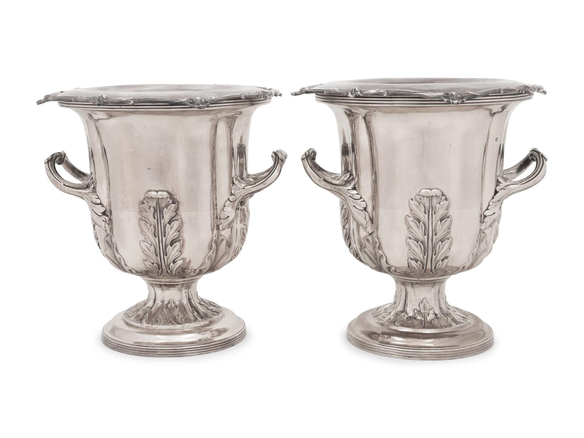 A Pair of Silver-Plate Wine Coolers