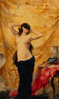 Jeune femme masquée , 1883