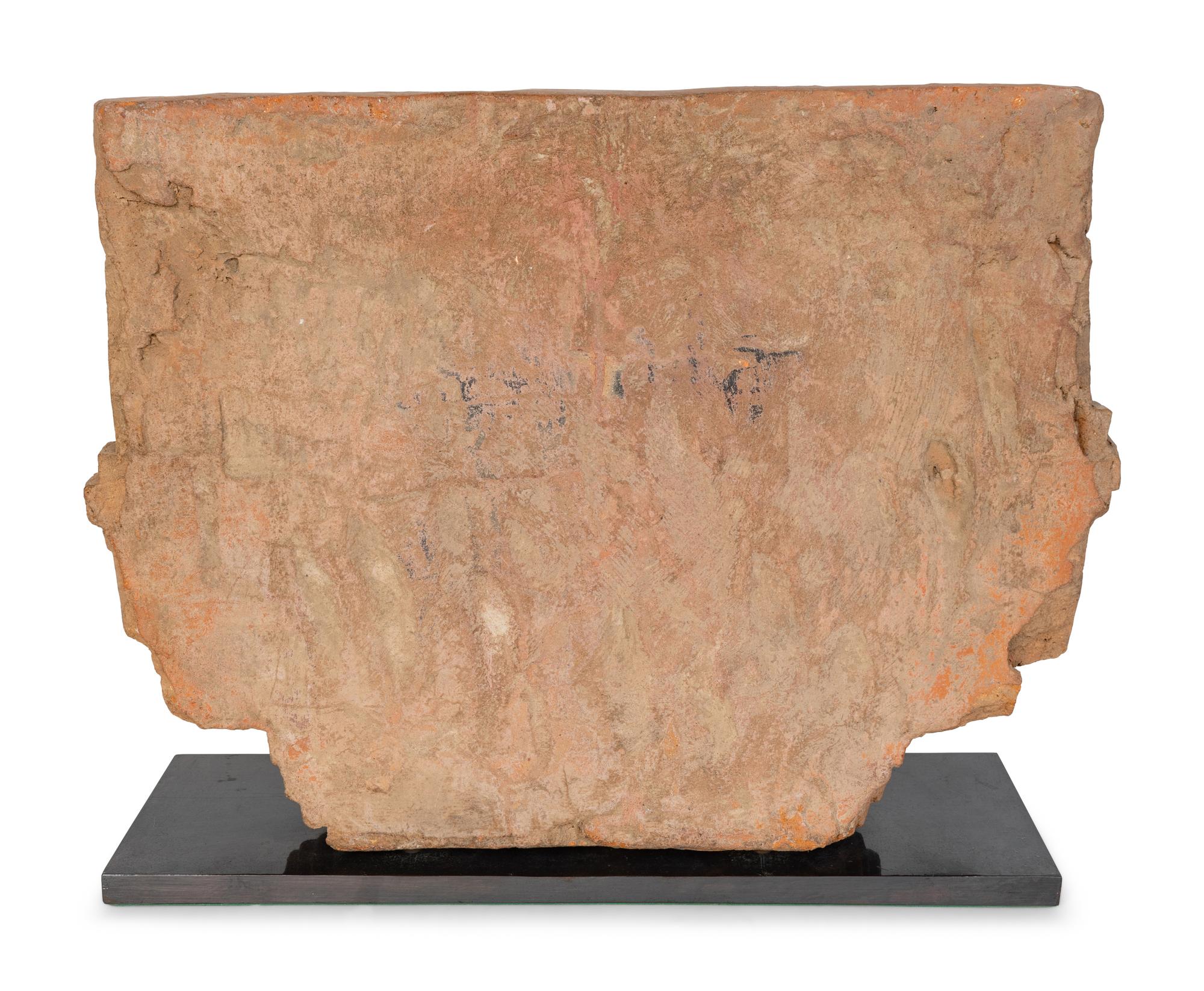 A Javanese Painted Clay Frieze