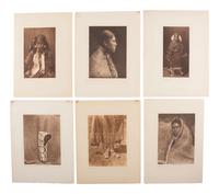 CURTIS, Edward (1868-1952). 30 photogravures of Native American women, children, artifacts, artwork.