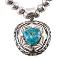 Sterling Silver and Lone Mountain Turquoise Necklace