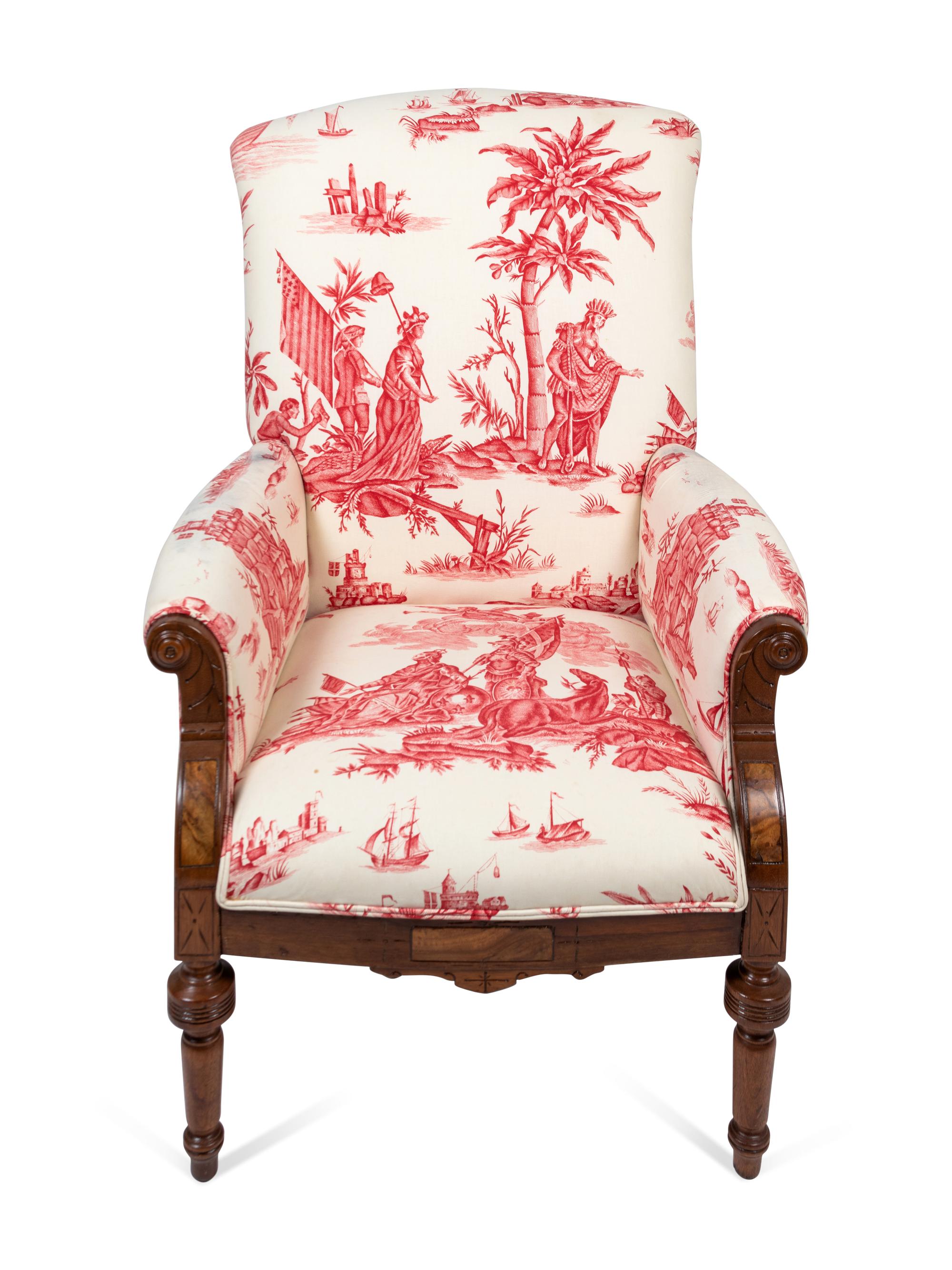 A Victorian Walnut Armchair
