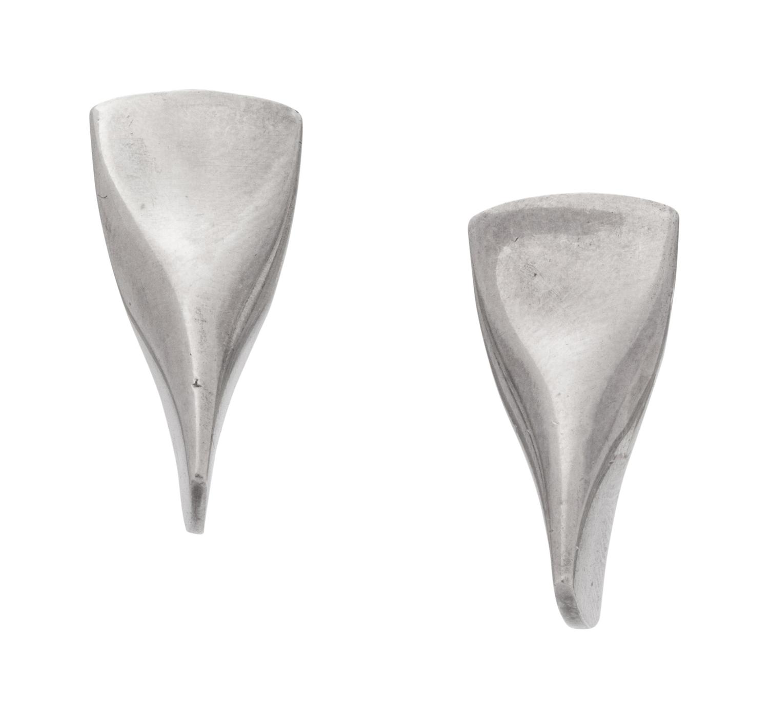 A Pair of Modernist Sterling Silver Earclips, Edvard Kindt-Larsen for Georg Jensen,
