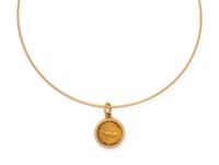 YELLOW GOLD AND COIN COLLAR NECKLACE