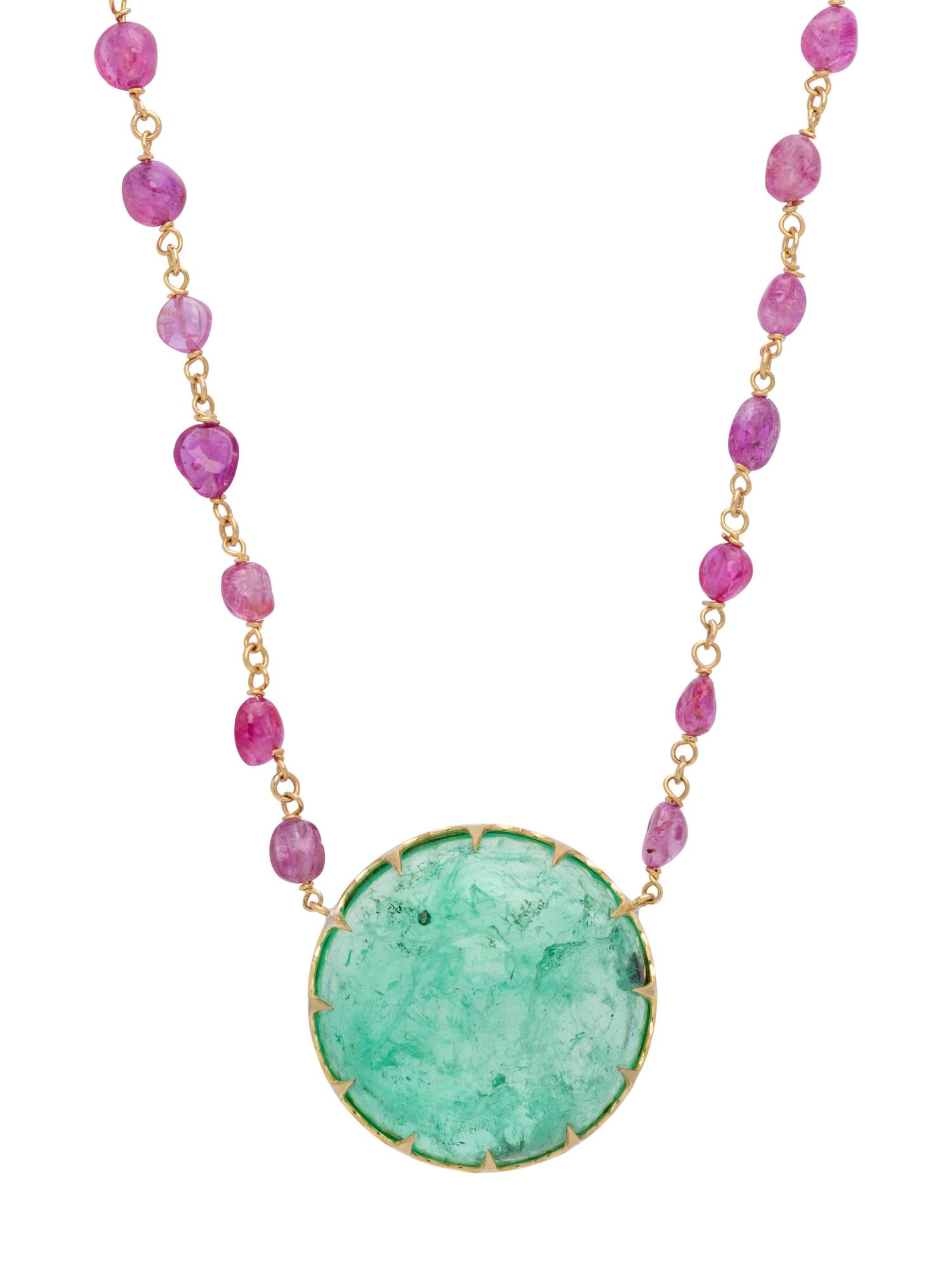 COLOMBIAN EMERALD AND RUBY NECKLACE