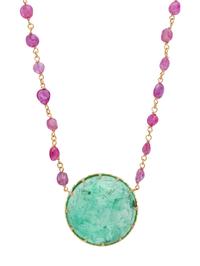 COLOMBIAN EMERALD AND RUBY NECKLACE