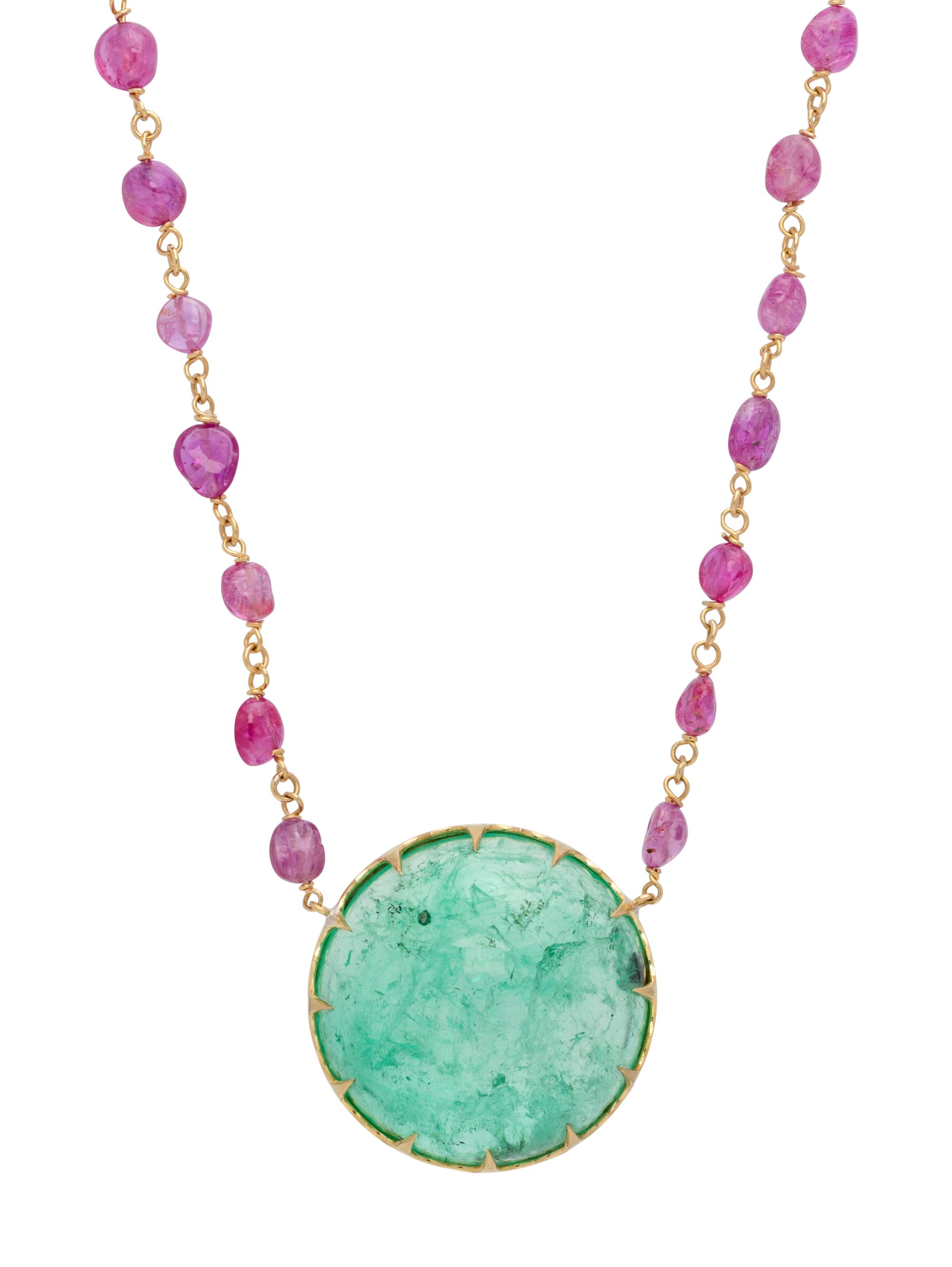 COLOMBIAN EMERALD AND RUBY NECKLACE