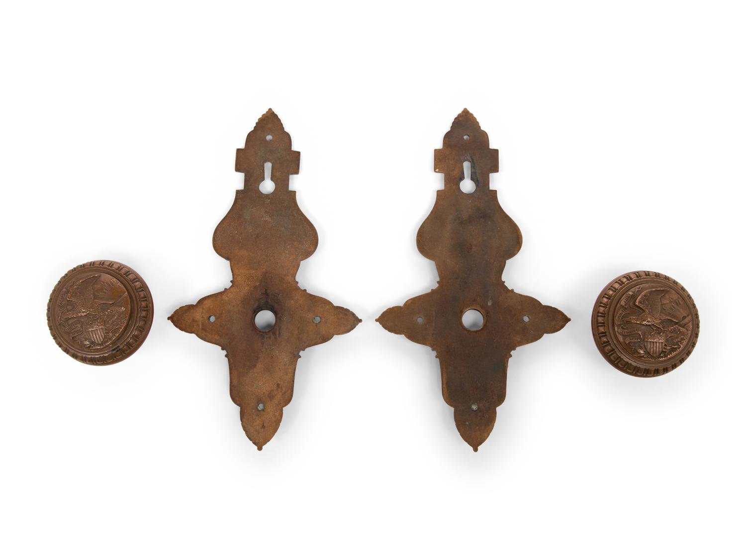 A Pair of Bronze Doorknobs from the Illinois Governor's Mansion