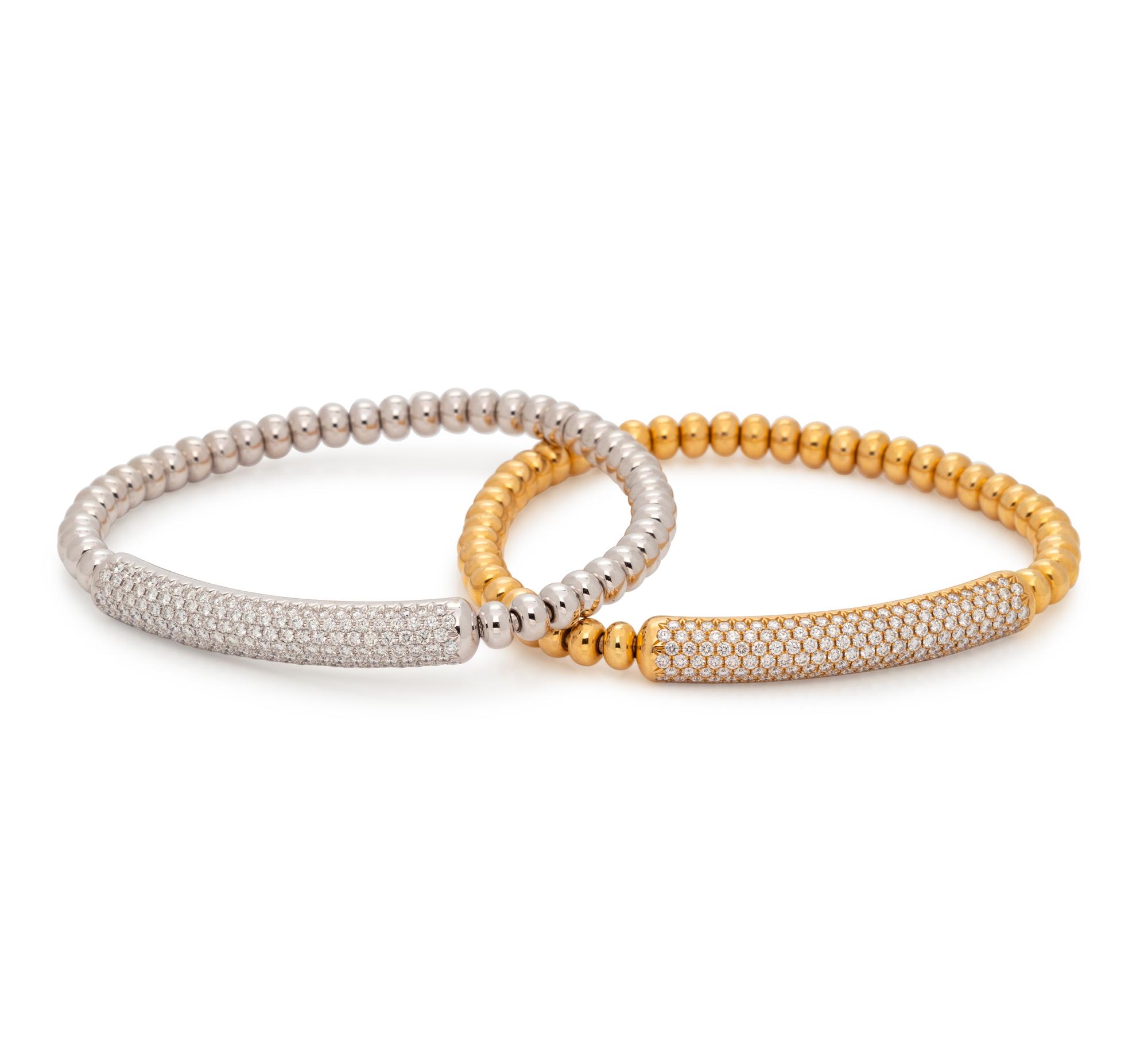 GOLD AND DIAMOND FLEXIBLE BRACELET SET
