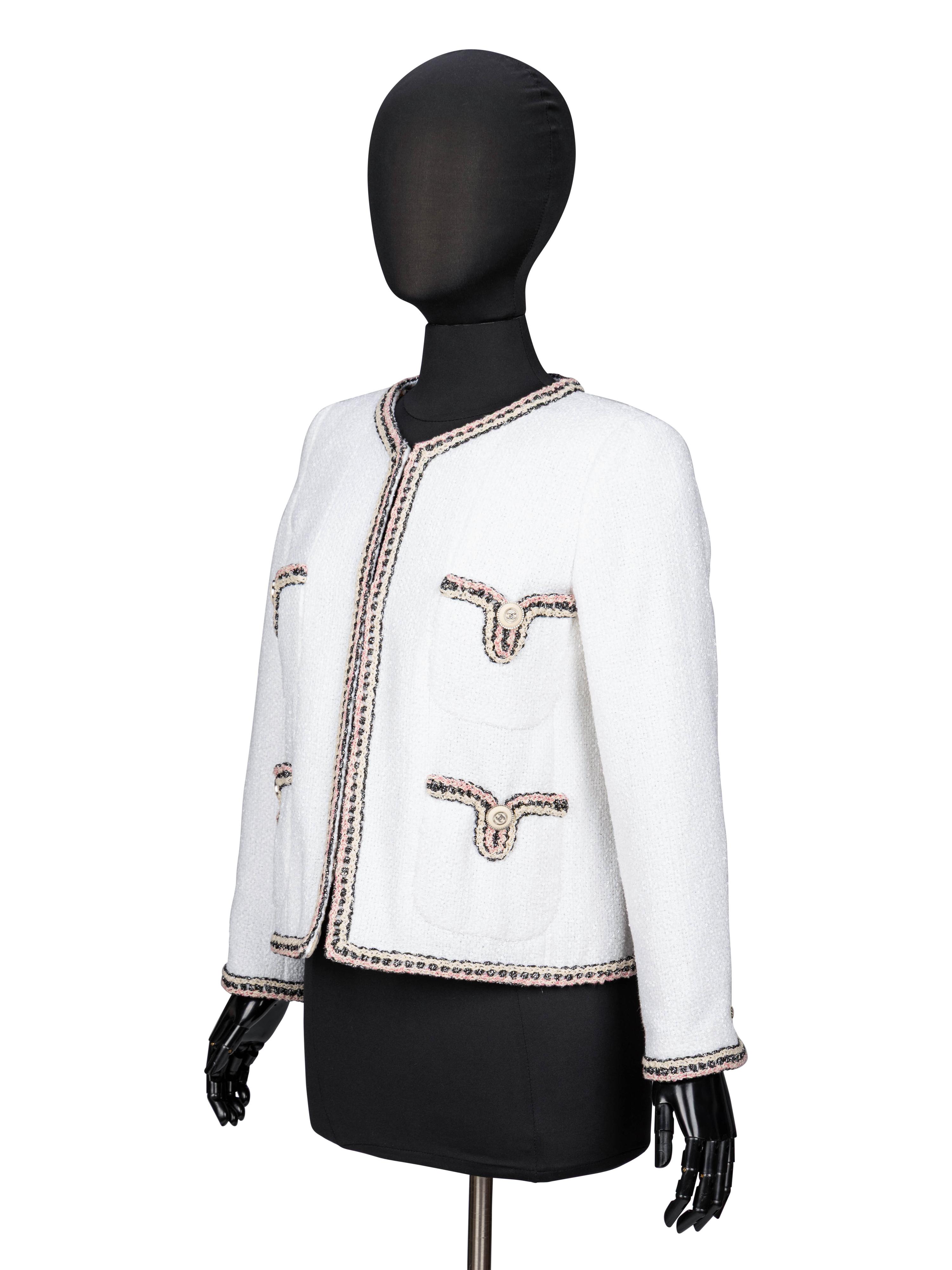 Chanel, White Tweed Cardigan Jacket