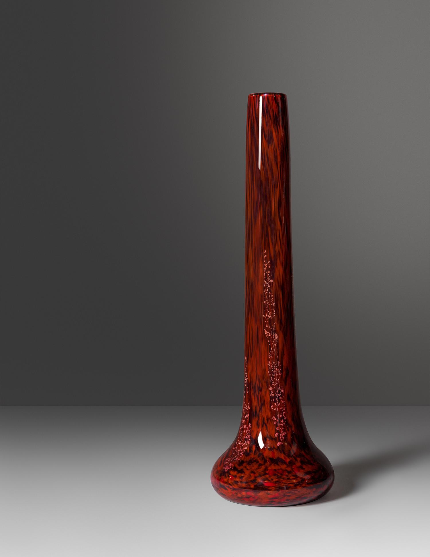 Tall Gold Fleck Glass Vase, c. 1925