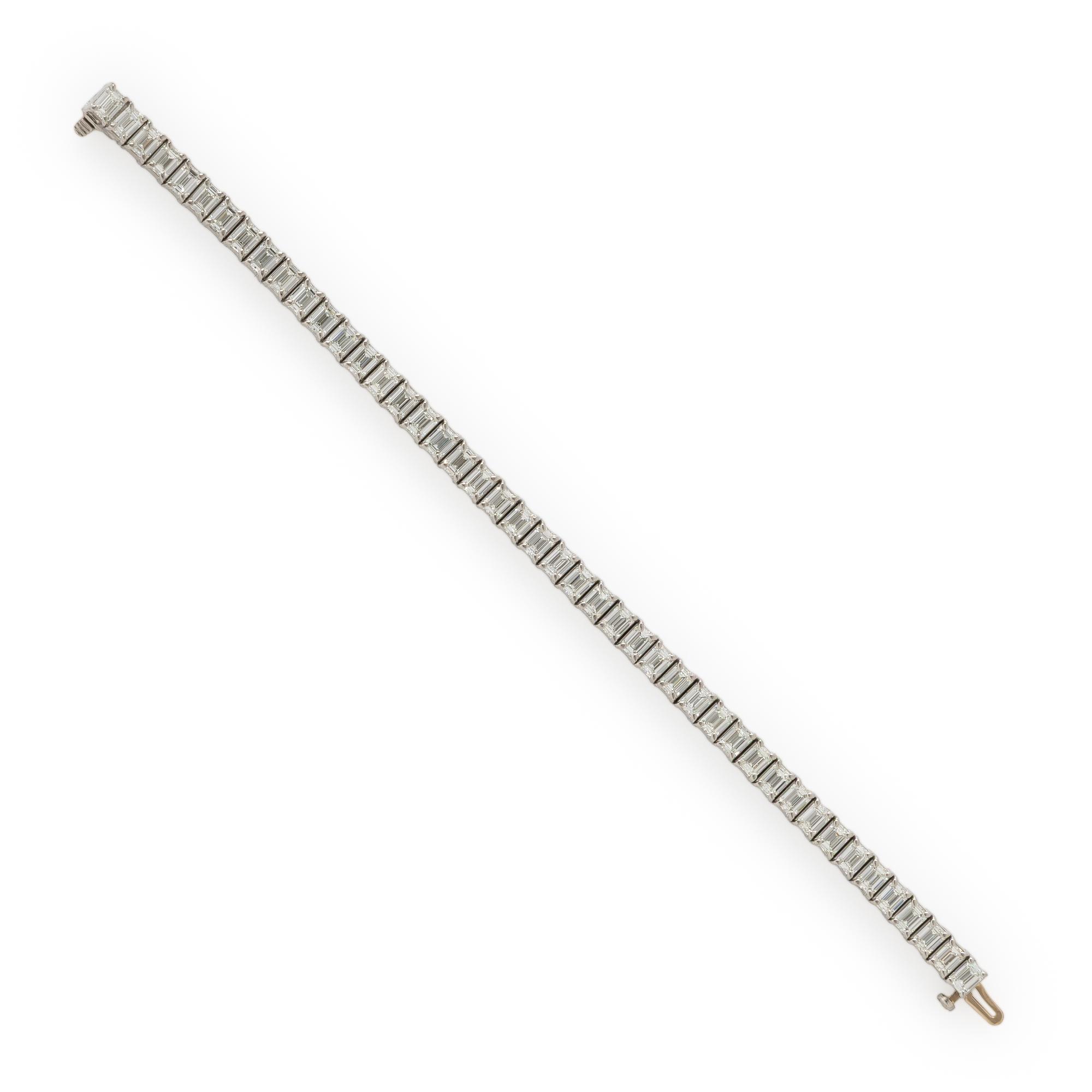 Diamond and Platinum Line Bracelet